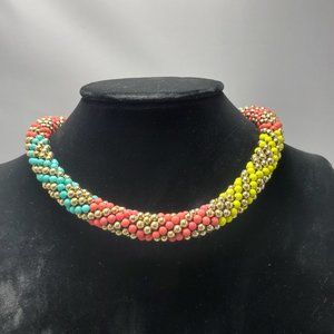 Signature multi color  beaded Bohemian choker necklace